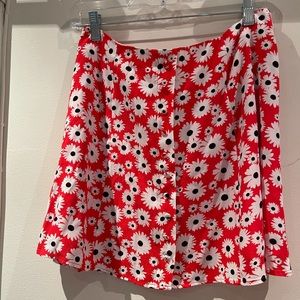 Forever21 Floral Skater Skirt (Large) w/ buttons